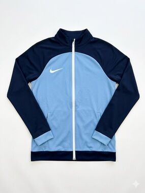 Nike Light Blue and Navy Zip-Up Track Jacket